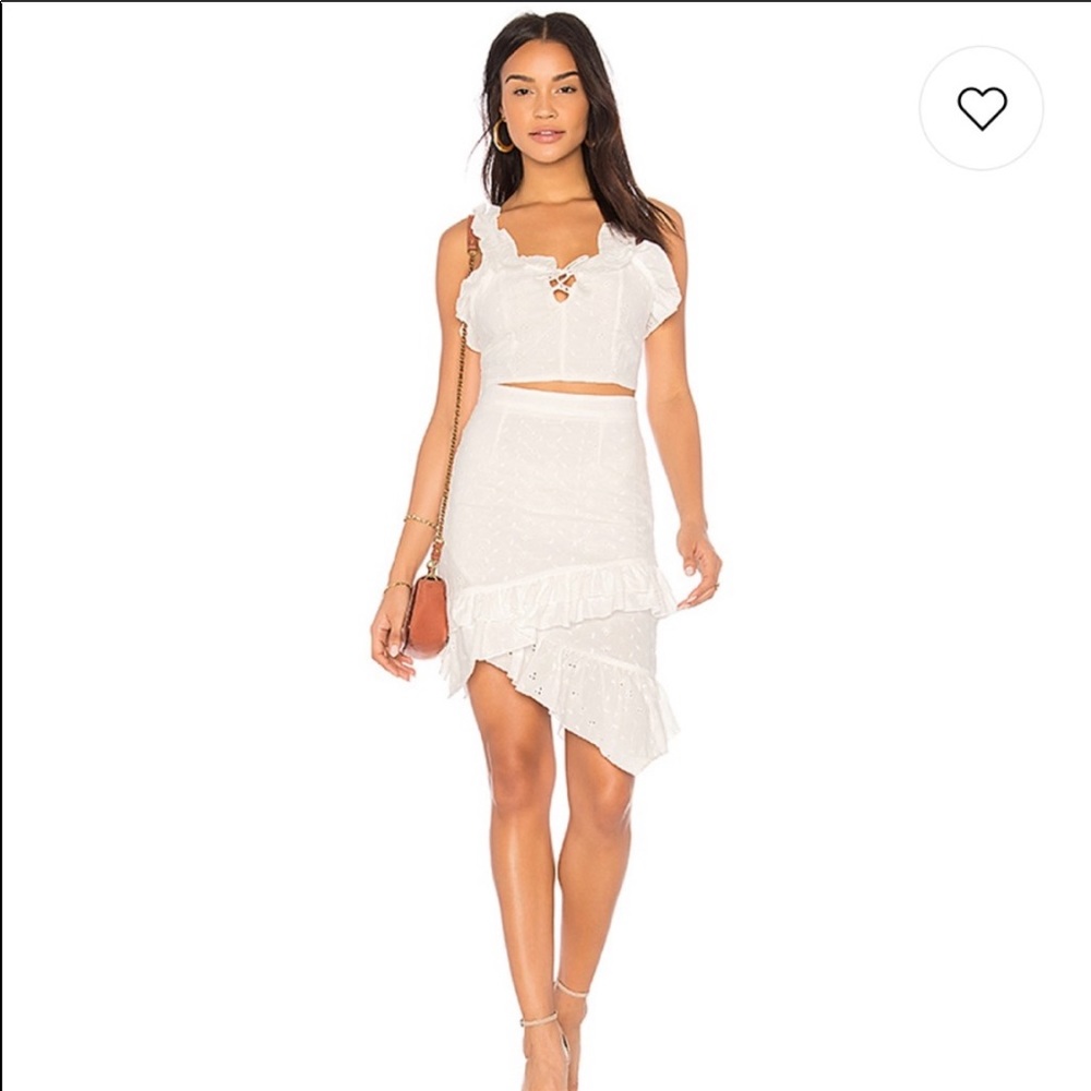 Revolve lioness matching skirt crop top set
